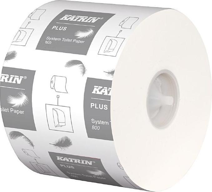 Produktbild Katrin Plus System Toilettenpapier, 2-lg, weiss, 800 Blatt, für Katrin-System Toilettenpapierspender (800 x)
