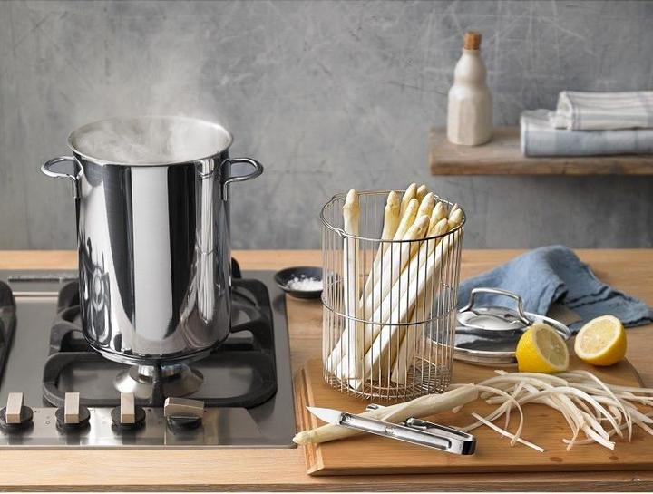 Productafbeelding WMF Asperge Pot Kookpot Inductie Hoog 16cm Pot met Glazen Deksel 5.0l Roestvrij Staal (16 cm, Steelpan, Roestvrij staal)