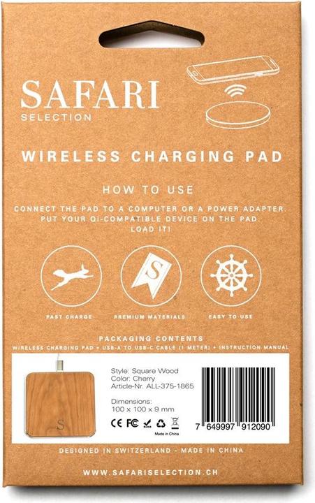 Produktbild Safari Selection Ladestation Wireless Charger kirschrot (10 W)