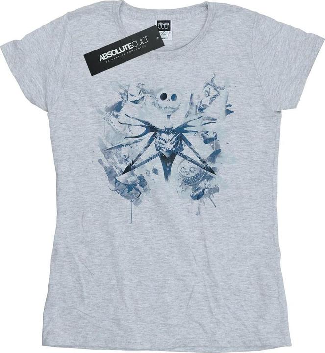 Actual product image Disney Womens/Ladies Nightmare Before Christmas Paint Spray Carers Cotton T-Shirt (XL)