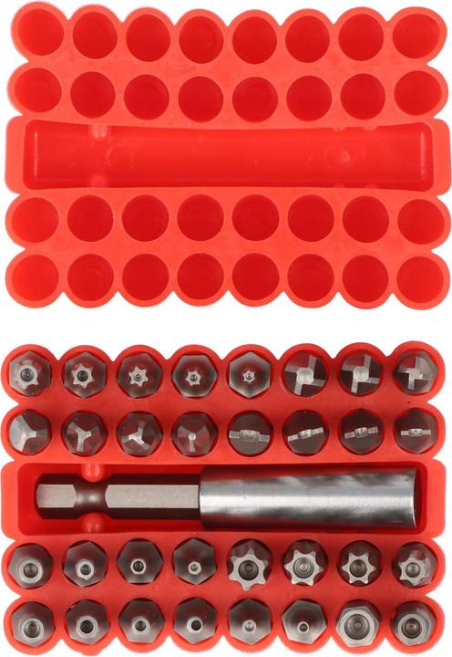 Actual product image FixPoint Universal 33-piece bit set for all common screws (Hexagon socket TX M20, Hexagon socket TX M27, Hexagon socket TX M30, Hexagon socket TX M10, Hexagon socket TX M15, Hexagon socket TX M25, Hexagon socket TX M40, Hexagon socket TX M8, Hexagon socket TX M35)