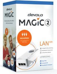 Actual product image Devolo Magic 2 LAN triple Ethernet LAN White 1 pc(s) (2400 Mbit/s)