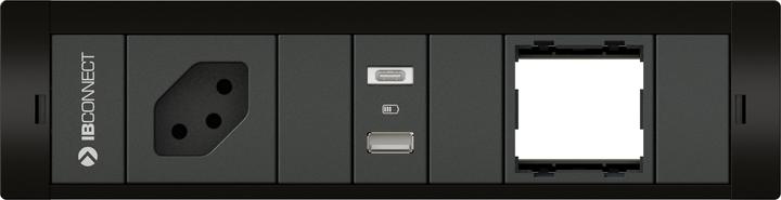 Produktbild IB Connect CUBOBOX Steckdosen. schwarz S 3-fach 1x Typ 13 1x USB-A/C 1x Leer (1 x, Typ 13, USB)