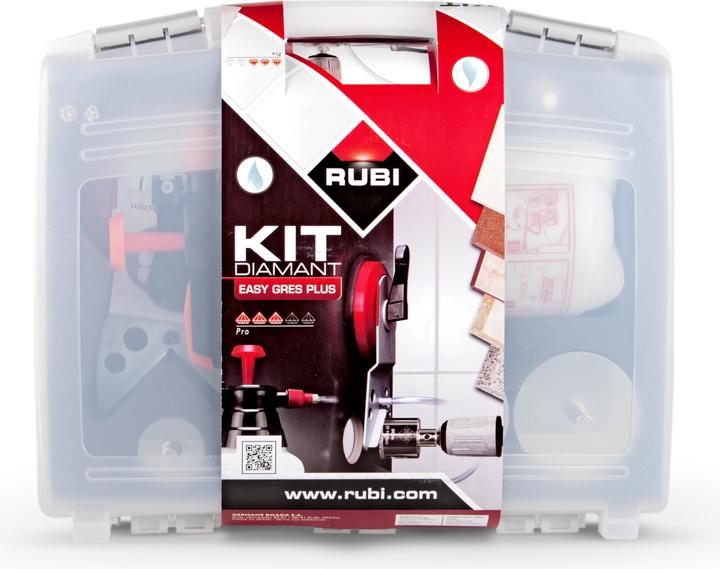 Immagine prodotto Rubi KIT DI FORATURA AD UMIDO SARA 20 28 35 43 50 65 75 + GUIDA MULTIDRILL + IDRAULICA (20 mm)