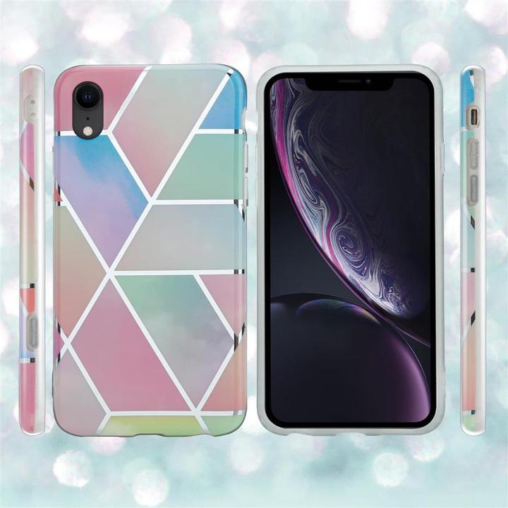 Actual product image Cadorabo IMD TPU Colorful Marble Cover (Apple iPhone XR)