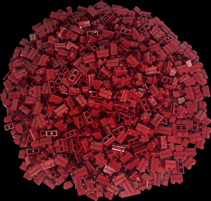 Immagine prodotto LEGO Mattoni 1x2 rosso scuro - 100 pezzi - Mattone rosso scuro 98283 (98283, Accessori LEGO)