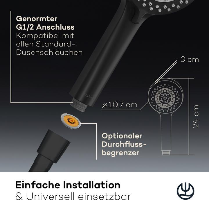 Actual product image Kludi X1 Shower head (3 Beam types, 15 l/min)