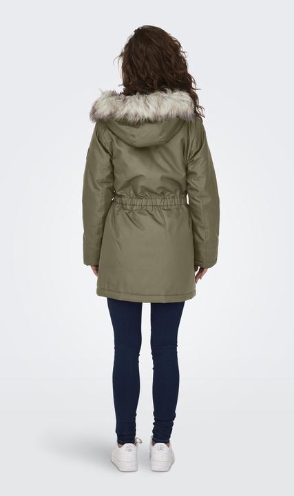 Produktbild Only Kapuze mit abnehmbarem Kunstfell-Rand Gerippte Ärmelbündchen Parka Langer Parka (L)