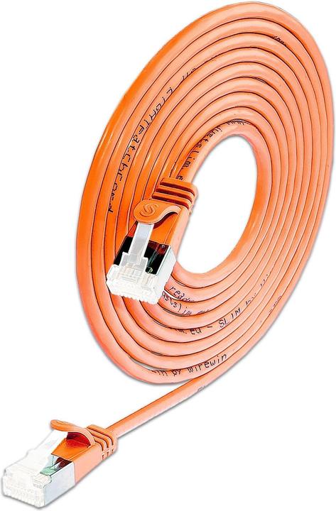 Produktbild SLIM Slimpatchkabel RJ-45, Cat 6A, U/FTP, 1 m, Orange (U/FTP, CAT6a, 1 m)