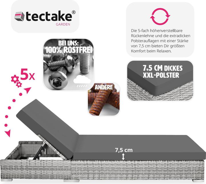 Image du produit tectake Bains de soleil (184 cm)