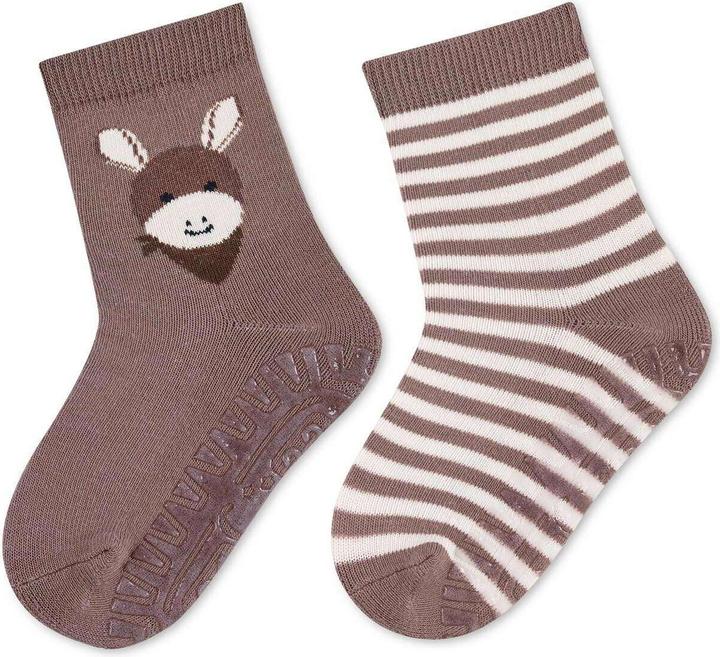 Sterntaler Emmi Anti-Slip Socks Set of 2 Brown Size 19/20 (19 - 20)