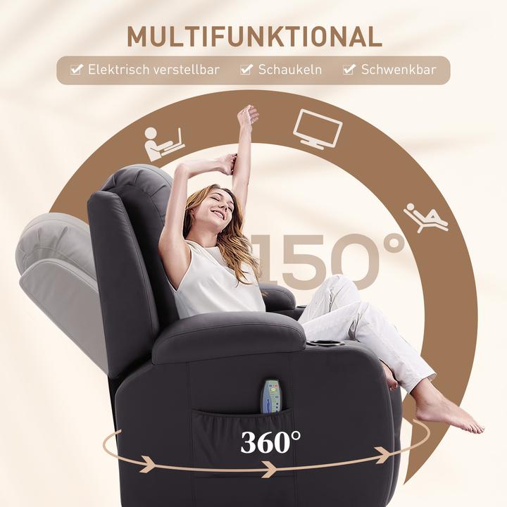 Produktbild Homcom Massagesessel mit Wippfunktion und Wärmefunktion