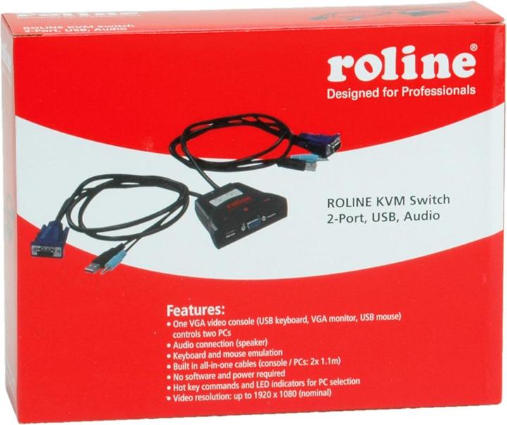 Actual product image Roline KVM Switch Star 2PC, USB, Audio