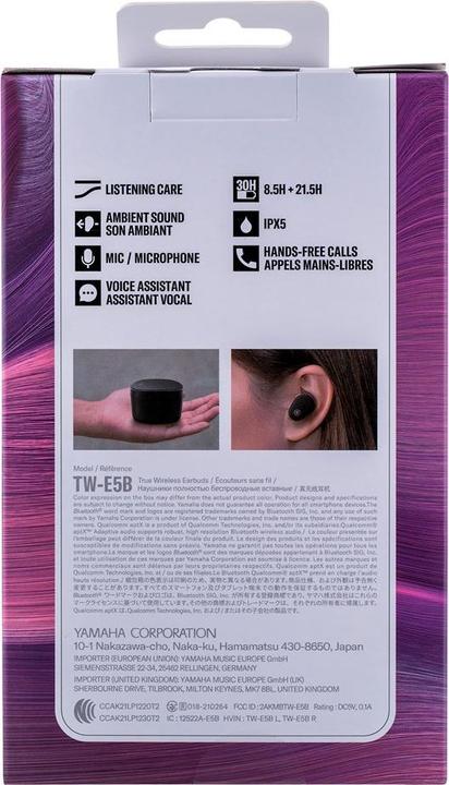 Actual product image Yamaha TW-E5B (ANC, 30 h, Cable)