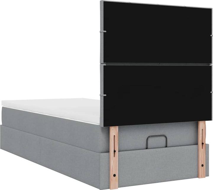 Image du produit VidaXL Lit Ottoman avec matelas Gris clair 80x200 cm Tissu (80 x 200 cm)