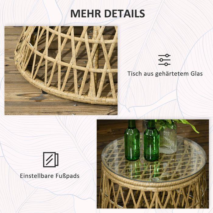 Image du produit Swisshandel24 Gartenmöbel-Set 3-tlg., Bistro-Set inkl. Couchtisch, 2 Stühle, Gartensitzgruppe mit Kissen, Gartenga (45 cm)