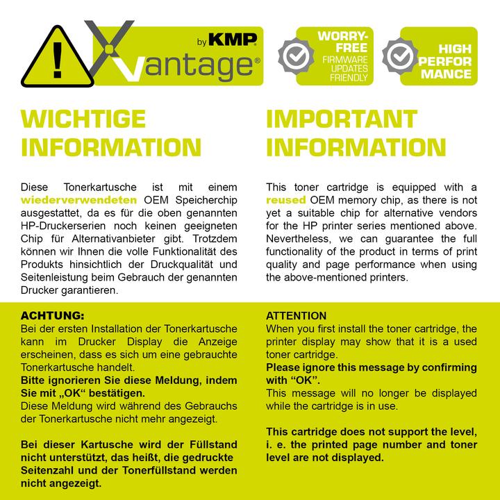 Nutritional values and ingredients KMP Xvantage Toner individually replaces HP HP415A (W2030A) Black Compatible Toner (FC)
