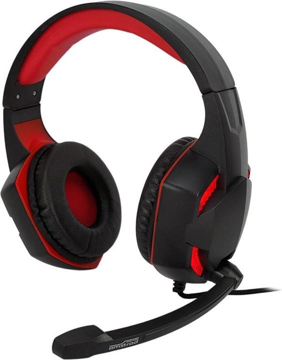 Produktbild Amstrad Gaming Headset 40mm Power Bass Schwarz / Rot (Kabelgebunden)