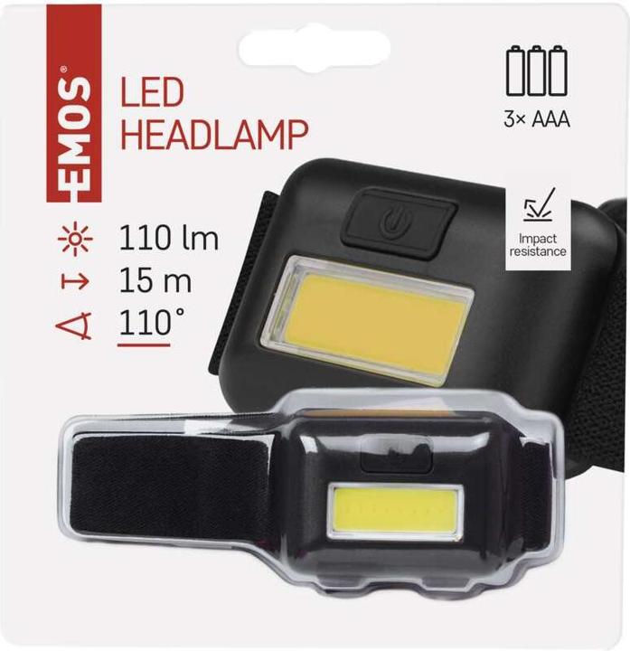 Produktbild Emos COB LED Stirnlampe P3537, 110 lm, 3x AAA (110 lm)