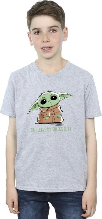 Actual product image Star Wars Boys The Mandalorian Grogu Snacks Meme T-Shirt (140, 146)