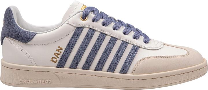 Produktbild Dsquared2 boxer sneakers in leather and suede color milk and blue (41)