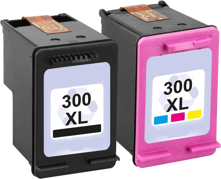 Actual product image Plutoos HP 300 XL HP 300 XL cartridges XXL compatible, set of 2 BK+CL (FC, CL)