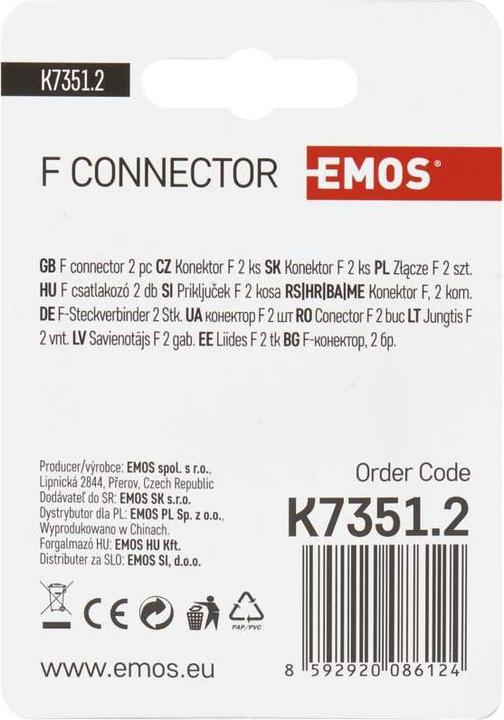 Immagine prodotto Emos Connettore F-plug per cavo coassiale CB113
