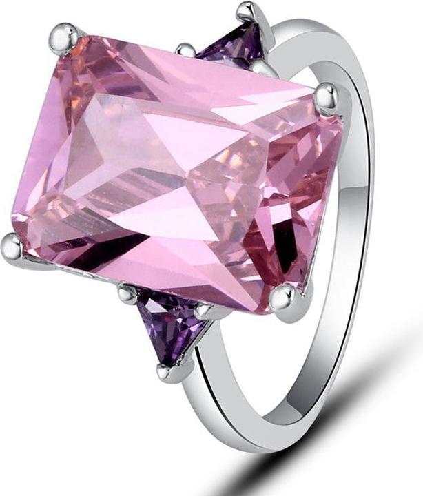 Produktbild Hermex versilberter Ring mit Pink Topas - Gr. 53 / Size 7 (7, 53)
