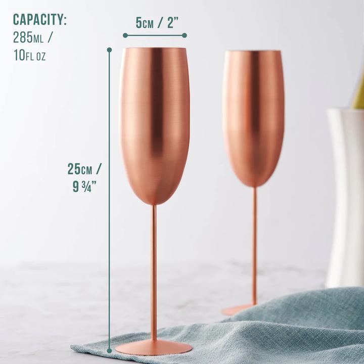 Image du produit Oak & Steel Acier inoxydable Verres à vin Or rose mat Lot de 4 (50 cl, 4 Verres, Set de verres à vin)