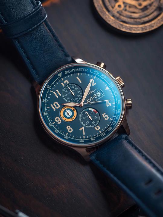 Actual product image AVI-8 AV-4011-0Q (Chronograph, 43 mm)