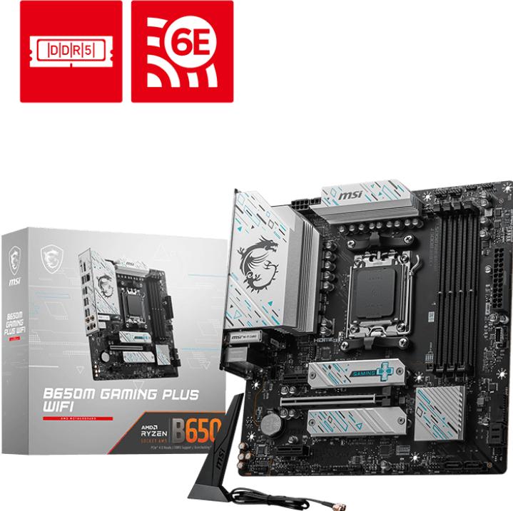 Image du produit MSI AM5 B650M GAMING PLUS WIFI M-ATX (AM5, AMD B650, mATX)