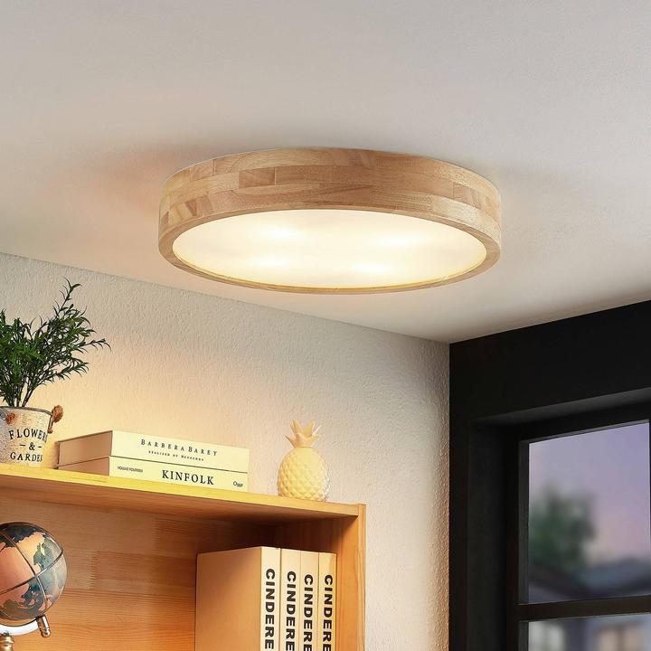 Produktbild Lindby Tanju Deckenleuchte, Eichenholz Ø 50 cm (E27)