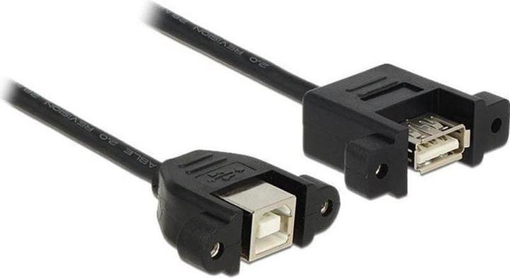 Image du produit Delock Câble USB2.0 A-B : 1m, montage bilatéral (1 m, USB 2.0)