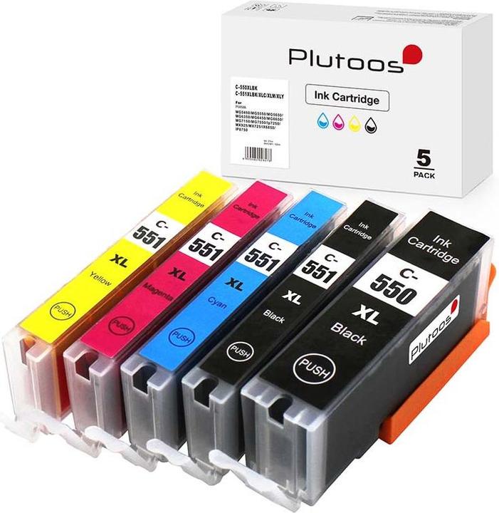 Immagine prodotto Plutoos Cartuccia Canon PGI-550 CLI-551 compatibile XXL, set di 5 colori