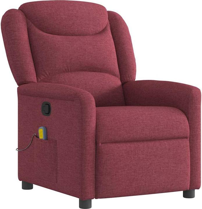 Actual product image VidaXL Massage armchair Wine red fabric Massage TV armchair