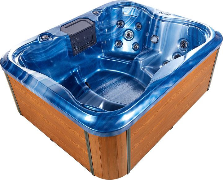 Produktbild Beliani Whirlpool Outdoor blau mit LED rechteckig 180 x 215 cm ARCELIA