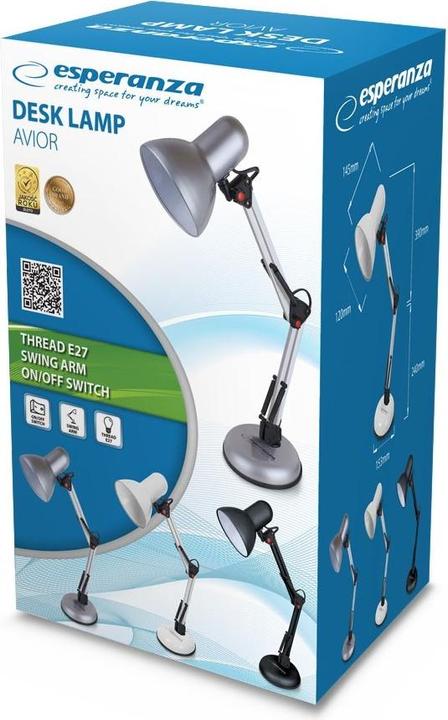 Produktbild Esperanza ELD112W Tischleuchte e27 avior weiss (E27)