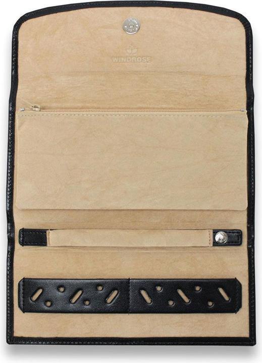 Actual product image Windrose Merino jewellery roll leather 20 cm