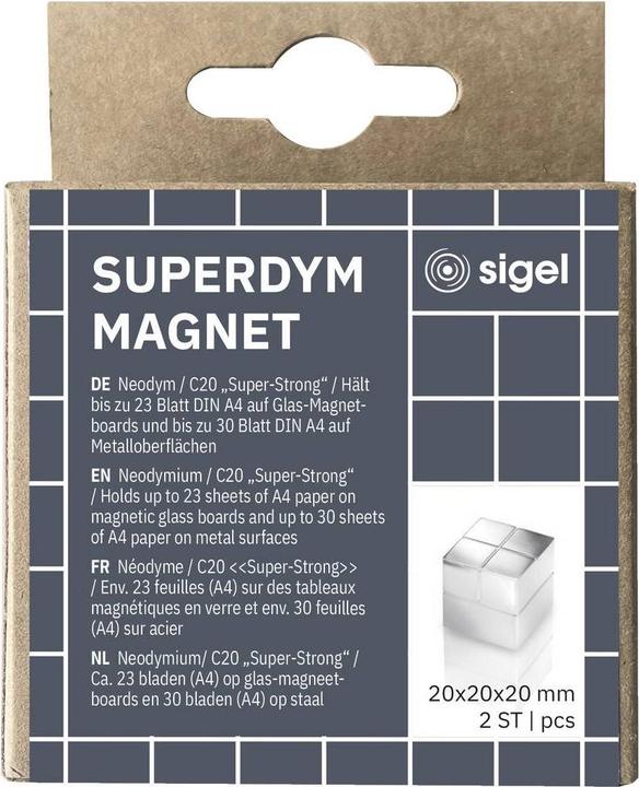 Immagine prodotto Sigel 2 magneti C20 "Super-Strong" argento 2,0 x 2,0 x 2,0 cm (2 x)