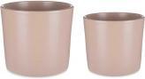 Image du produit Ibergarden set 2 pots en céramique cylindriques 22 27cm beige (27 cm)