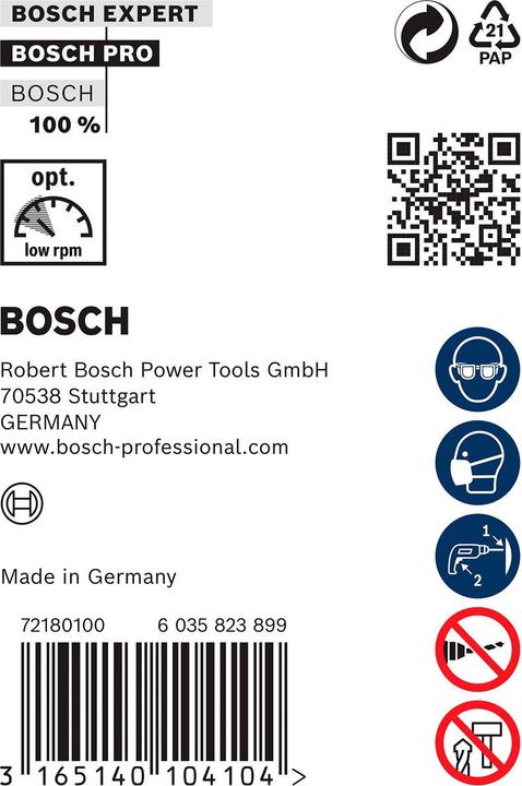 Immagine prodotto Bosch Professional Zubehör Punta per installazione PRO Wood HSS, 26 x 100 x 400 mm (26 mm)