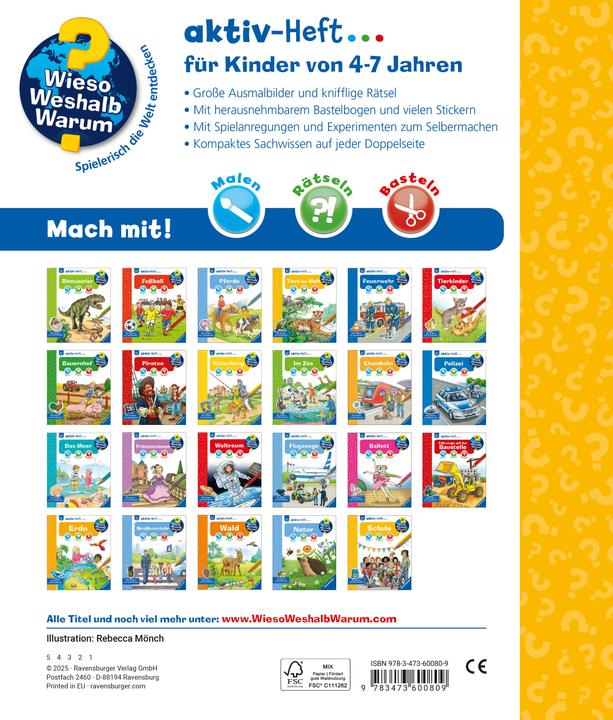 Productafbeelding Ravensburger Wieso? Weshalb? Warum? aktiv-Heft: Schule (Duits, Rebecca Mönch, 2025)