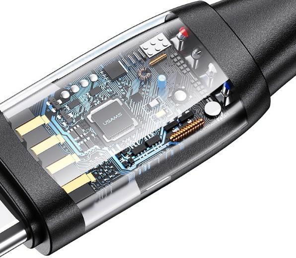 Actual product image Usams Cable U85 2xUSB-C/USB-A 2m 100W PD Fast Charge czarny/black SJ655USB01 (US-SJ655) (2 m, USB 3.2 Gen 1, 100 W)