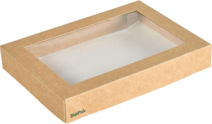 Image du produit Duni Viking Brick Couvercle avec fenêtre PLA Marron Carton/PLA 200x140x30 (300 x)