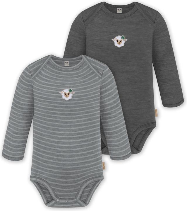 Normani 2er Pack Baby Merino Body Langarm „Auckland" - 9373