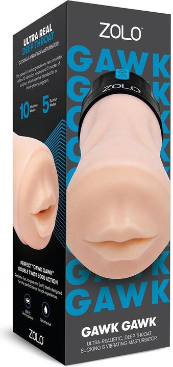 Immagine prodotto Zolo Masturbatori vibranti a gola profonda Gawk Gawk Blowbot Nero 26 cm