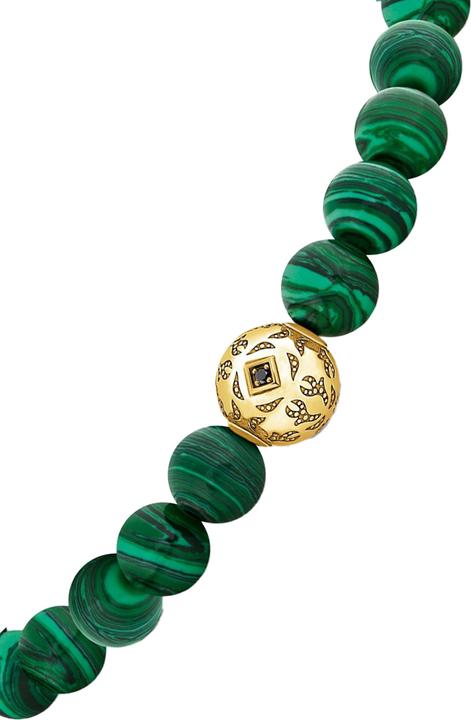 Produktbild Thomas Sabo Beads-Armband aus grünen Steinen vergoldet (16 cm, 750 Gelbgold Vergoldung, 925 Sterlingsilber)