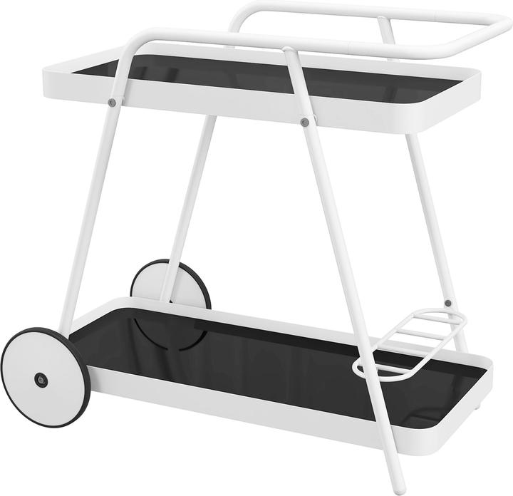 Image du produit Outsunny Chariot de jardin avec 2 niveaux, poignée et roulettes