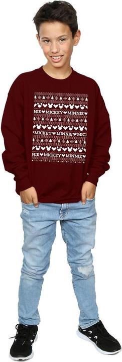 Actual product image Disney Boys Mickey And Minnie Christmas Fair Isle Sweatshirt (128)