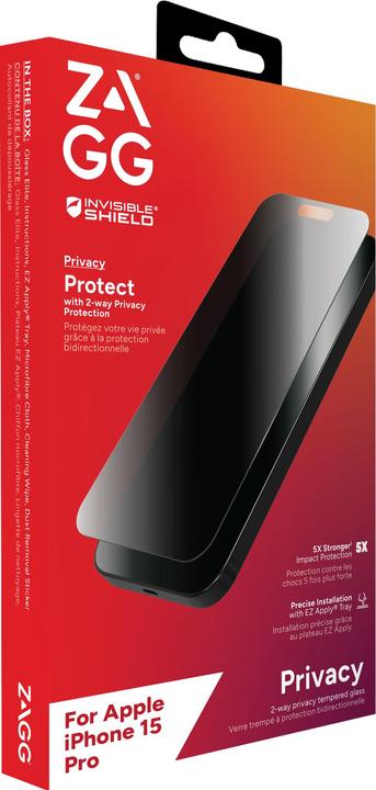 Produktbild Zagg Invisibleshield Glass Elite (1 Stück, Apple iPhone 15 Pro)